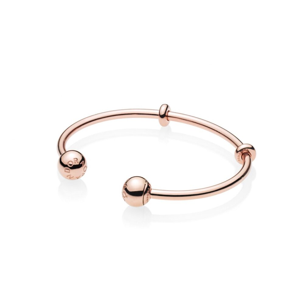 Pandora Rose Gold Plate Moments Open Bangle small